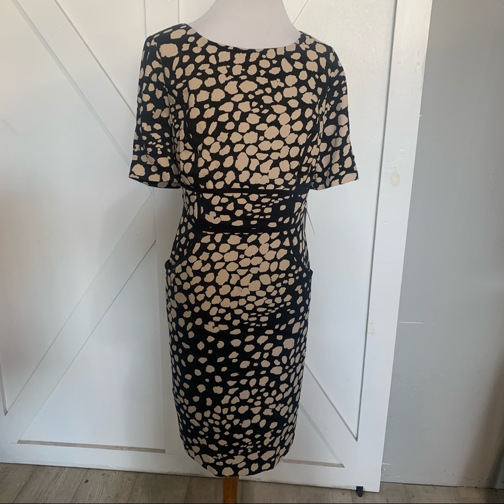 Black with cream spotted dress